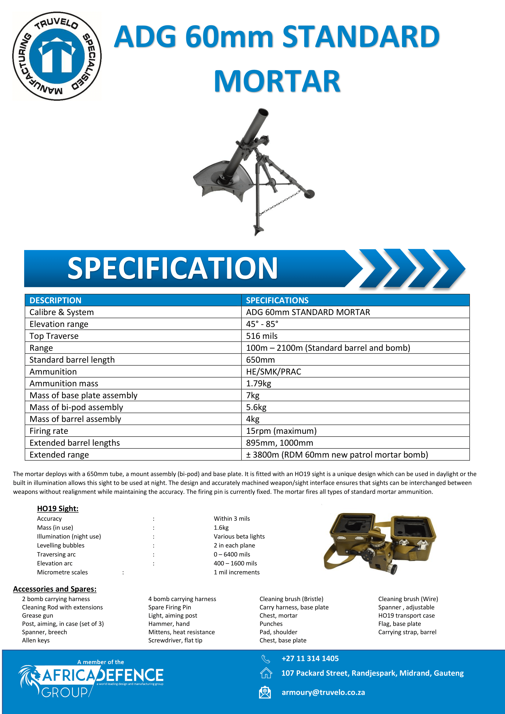 ADG 60mm Standard Mortar